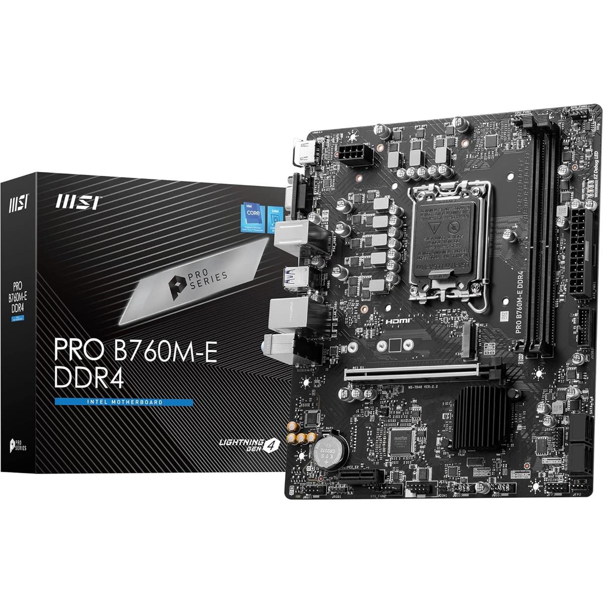 MSI Pro B760M-E DDR4 Intel 12/13th/14th Gen microATX Motherboard