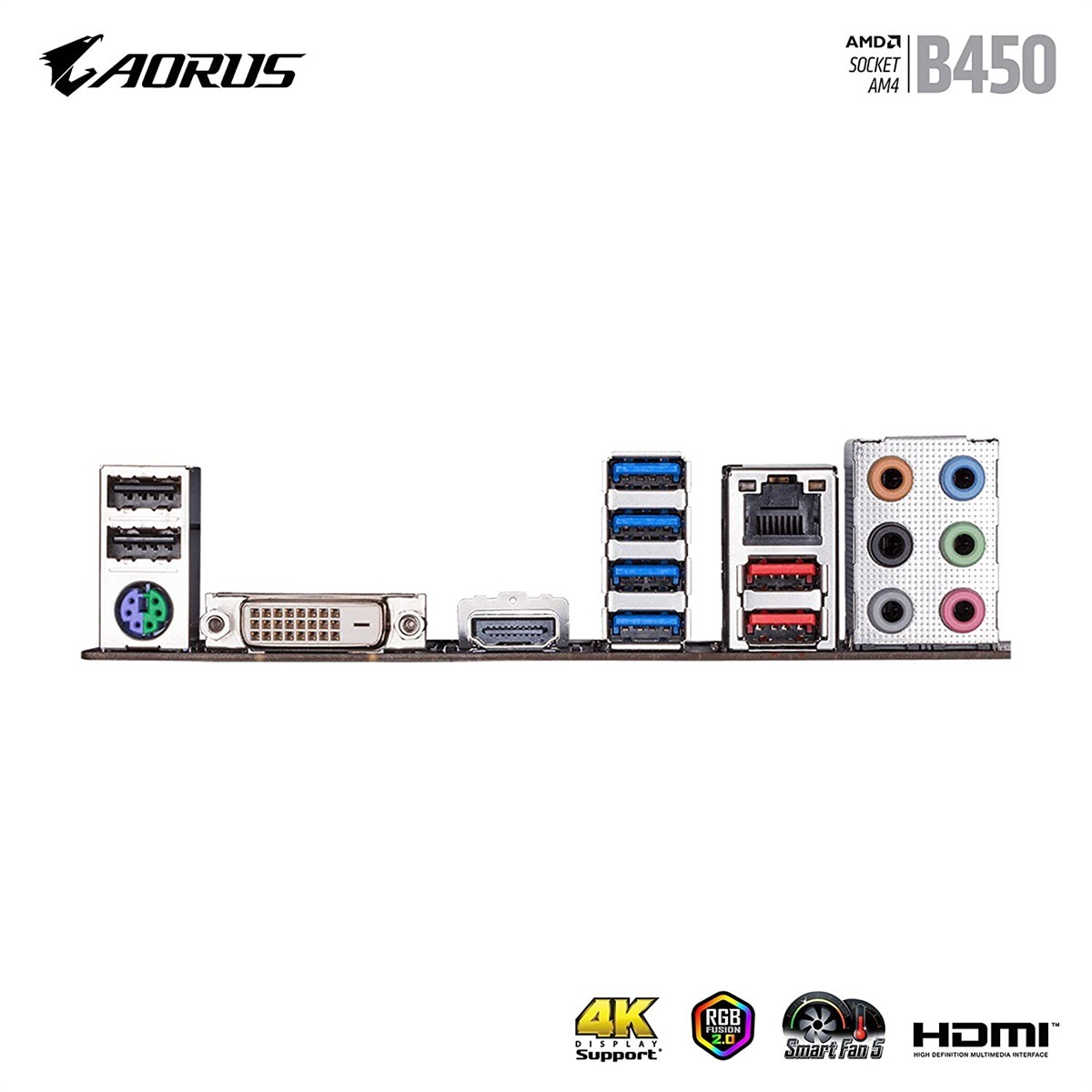 Gigabyte B450M Aorus Elite AMD AM4 microATX Motherboard - Refurbished - Image 2