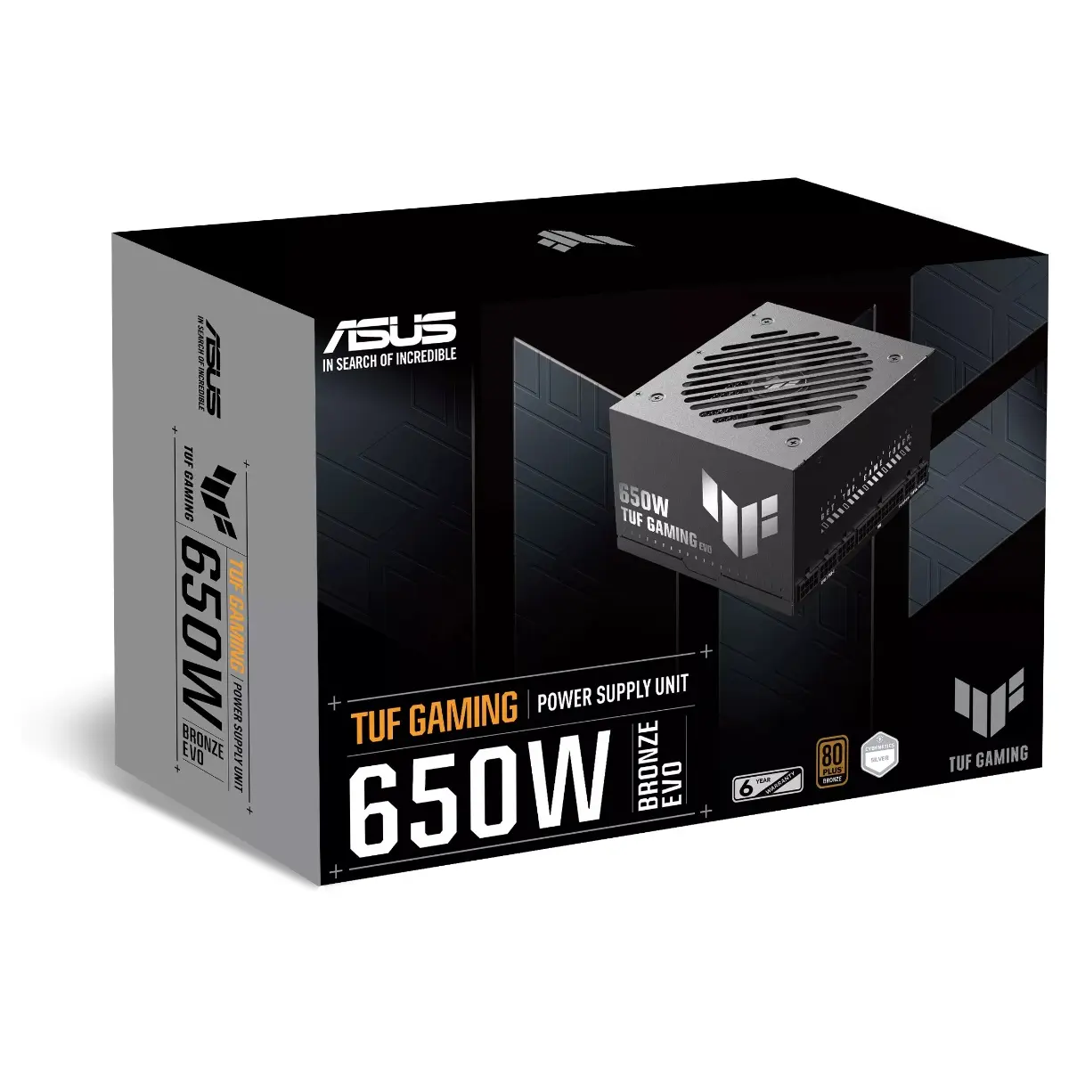 ASUS TUF Gaming 650W Bronze EVO Power Supply, Modular Design, ATX 3.1, 80Plus Bronze, Active PFC, TUF-GAMING-650B-EVO
